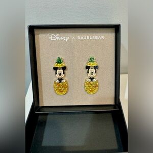 NIB Baublebar x Disney Mickey Pineapple Earrings